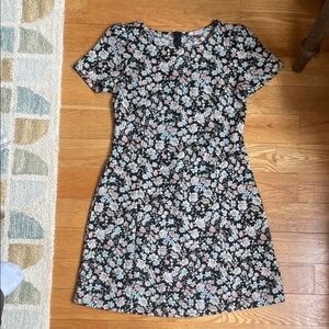 Vintage Black Floral Mini Dress